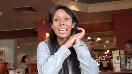 Teen Candys ebony upskirts and voyeur masturbation in a pub whilst flashing her naked pussy from under the table and moaning loudly with pleasure as she touches herself from UK Flashers