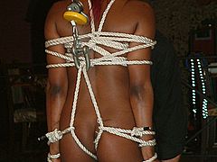 Ebony Breast Bondage