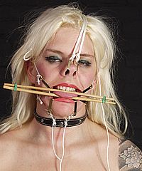 Humiliating Face Torture - Slavegirl Cherrys Nose Torture