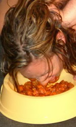 Smeared in food