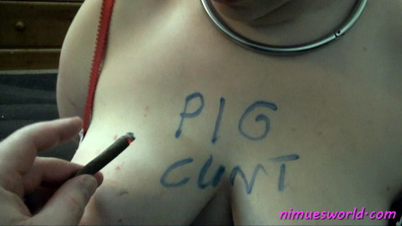 Pov human ashtray humiliation of face slapped and degraded amateur submissive Nimue from Nimues World