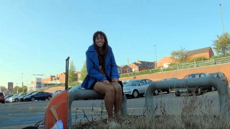 Public ebony teen Candys masturbation and blatant flashing of black pussy outdoors in Manchester, Uk from UK Flashers