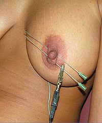 Needle Skewered Tit Torture