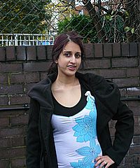 Indian teen Zarina Masoud pissing in public and flashing hairy pussy outdoors from UK Flashers