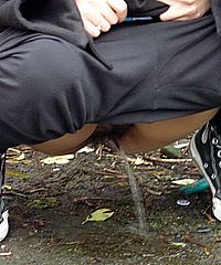 Indian teen Zarina Masoud pissing in public and flashing hairy pussy outdoors from UK Flashers